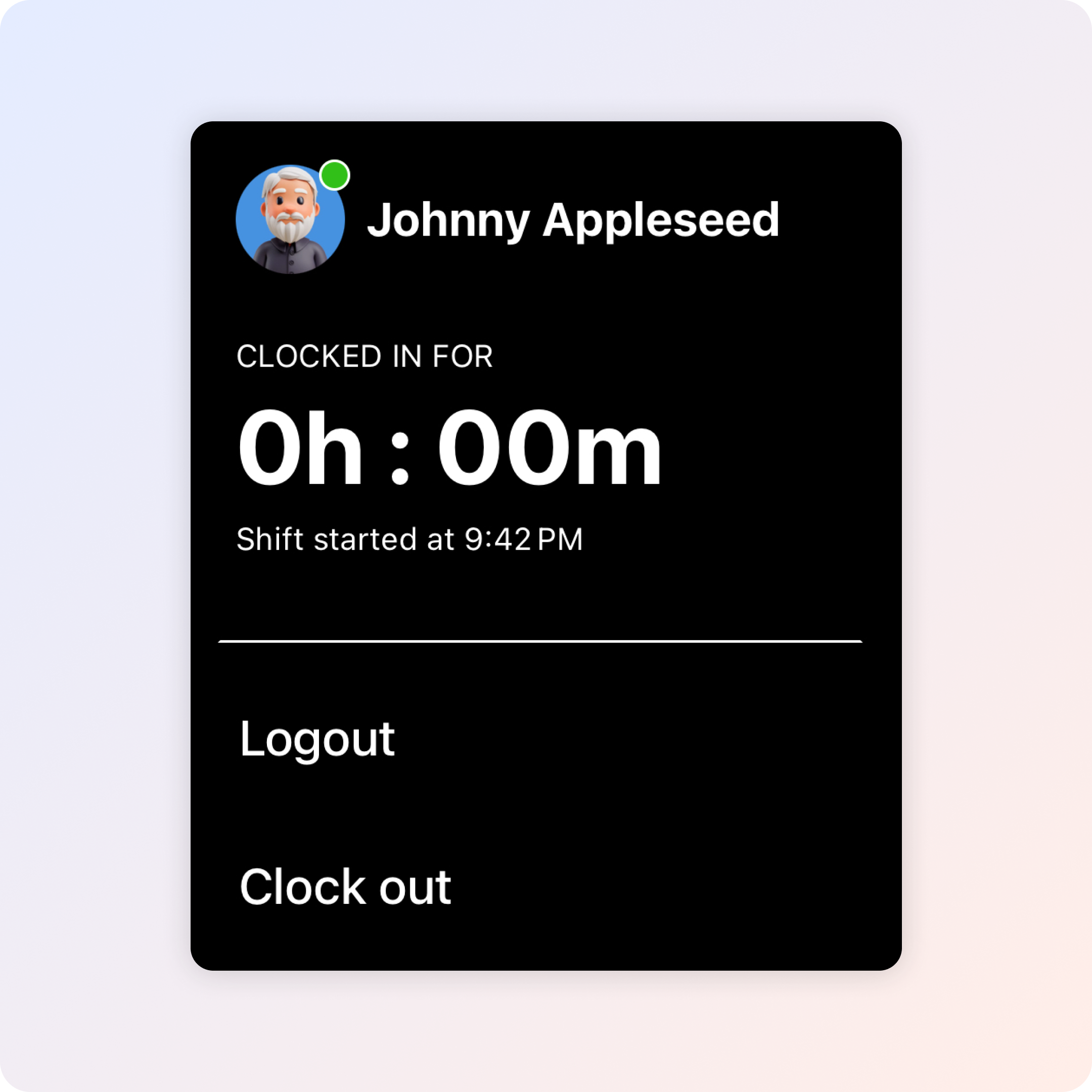 Clocking in and out
