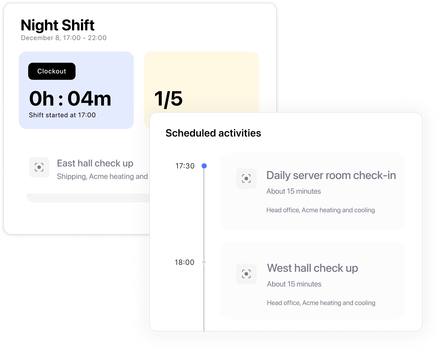 Clear, guided shifts for guards
