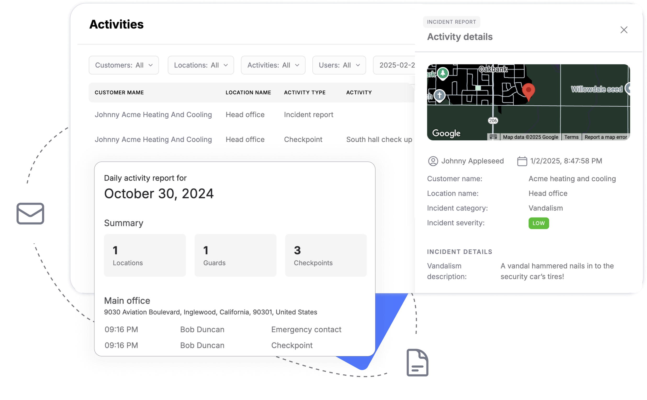 Security reporting screenshot